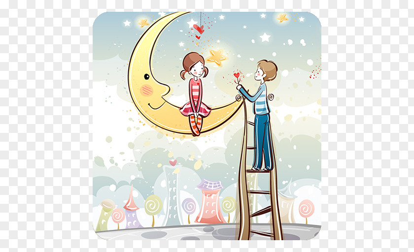 Couple Sweet Drawing Cartoon PNG