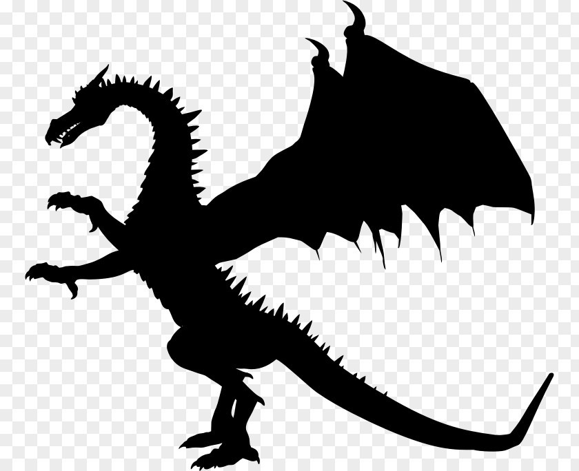 Silhouette Standing Dragon Drawing Clip Art PNG