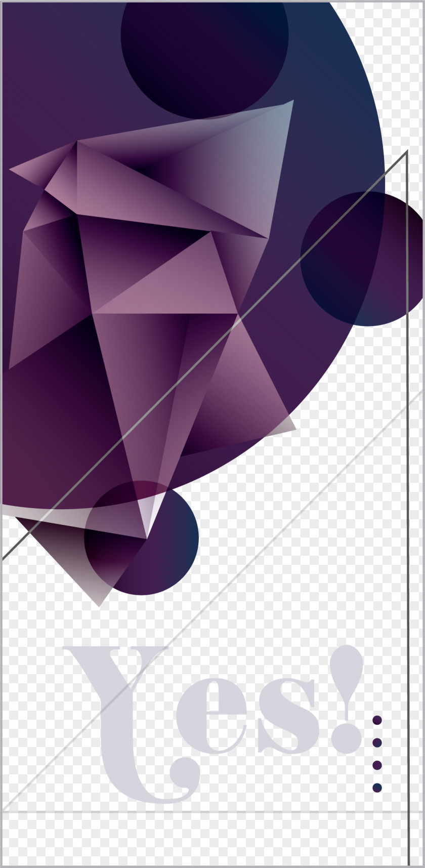 Noble Purple Modern Geometric Decoration Card YES Download PNG