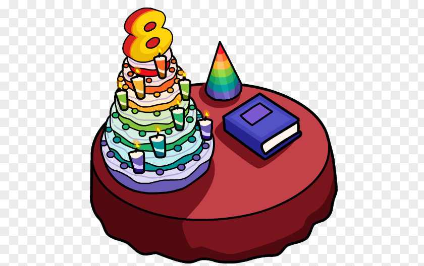 Pastel Club Penguin Birthday Cake Wedding Party Anniversary PNG