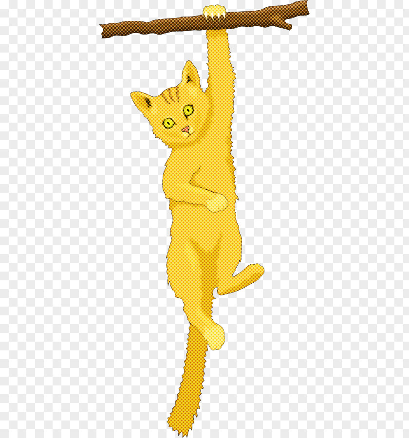 Cat Dog Cartoon Yellow Animal Figurine PNG