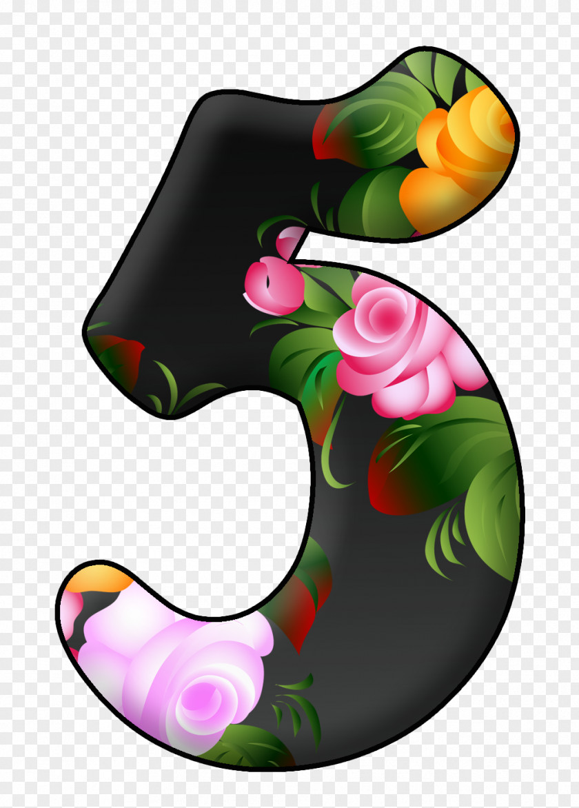 Flower Letter Number Clip Art PNG