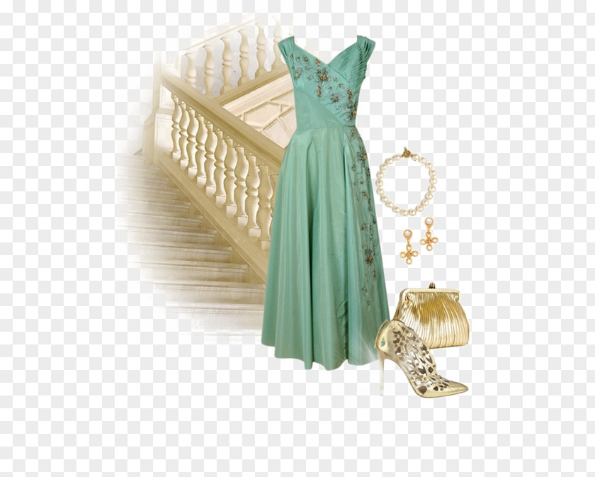 Green Goddess Dress Cocktail High-heeled Footwear Clothing PNG