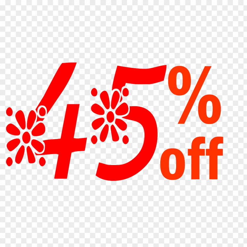 Spring 45% Off Discount Tag. PNG