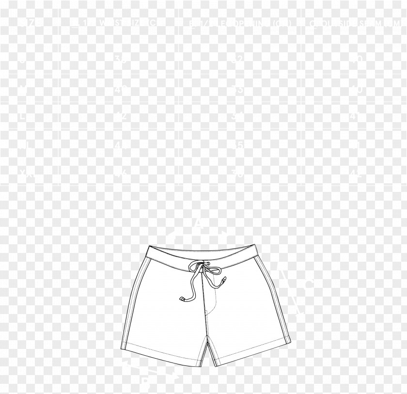 Swim Short White Line PNG