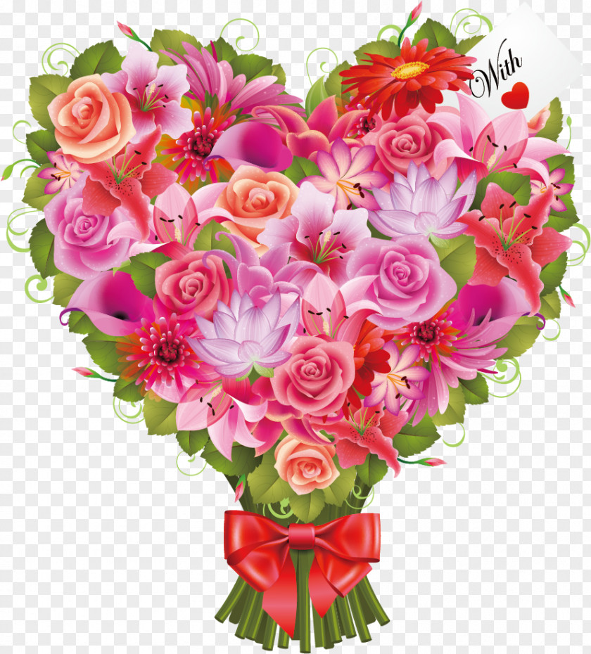 Valentine Love Picture Vector Material Flower Heart Rose Valentine's Day PNG