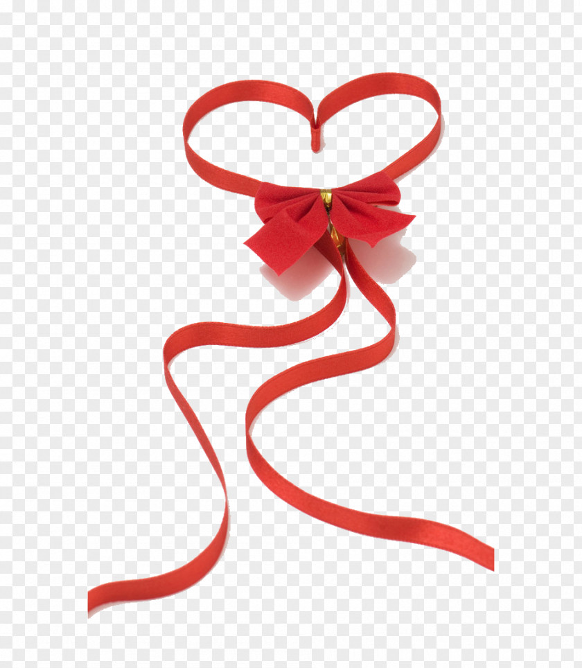 Ribbon Bow Red Heart Love Valentines Day PNG