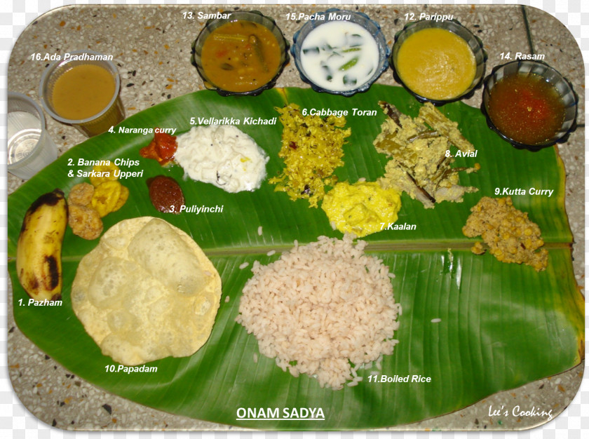 Kerala Rice Sadhya Thoran Dal Kheer PNG