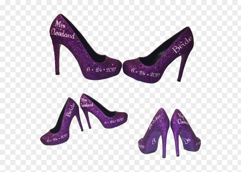 Purple High-heeled Shoe Court Peep-toe PNG