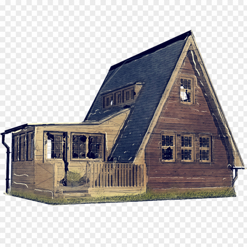 Shack Farmhouse Cottage House Facade Log Cabin Barn PNG