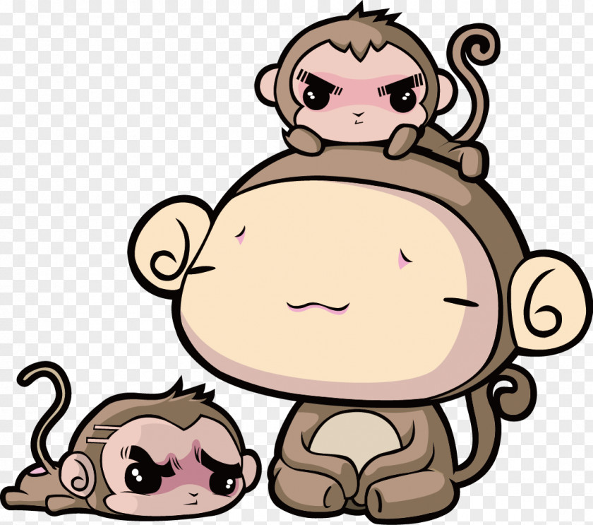 Cute Little Monkey U7334u5e74u5409u7965 Cartoon PNG
