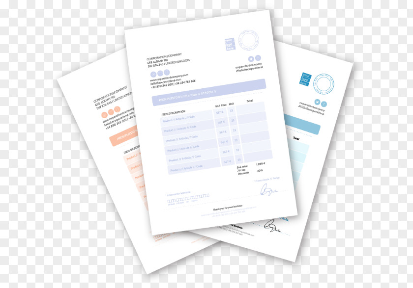 Design Printing Invoice Template Form PNG