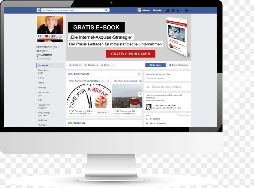 Facebook Site Web Page Computer Monitors Template Marketing Lead Management PNG
