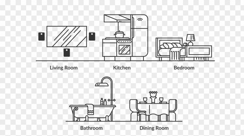 Kitchen Living Room Bedroom Bathroom PNG