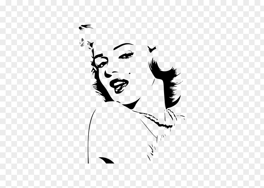 Monroe Drawing Silhouette Stencil PNG