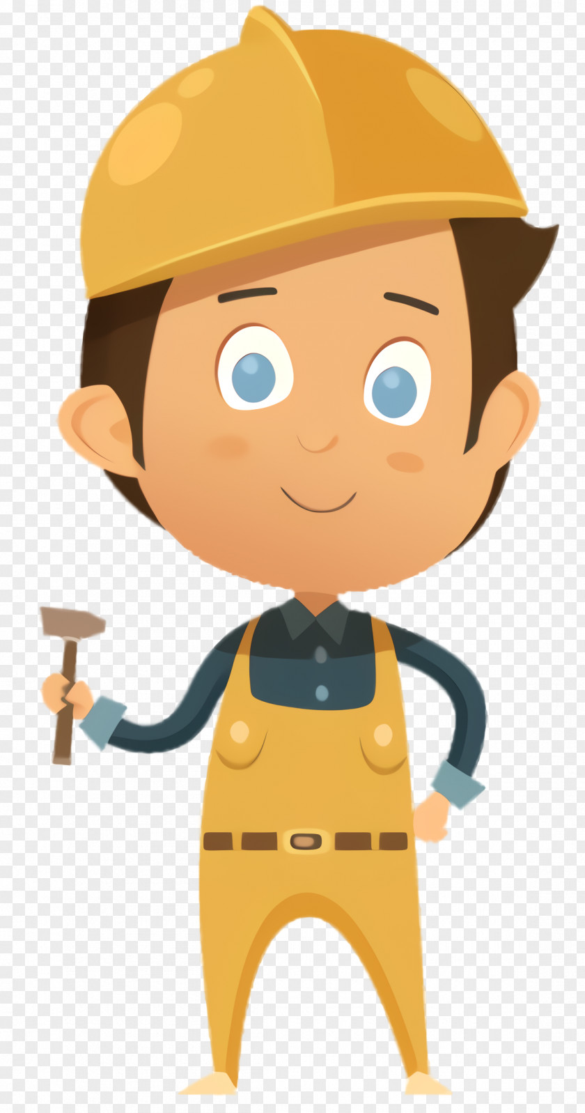 Toy Construction Worker Boy Cartoon PNG