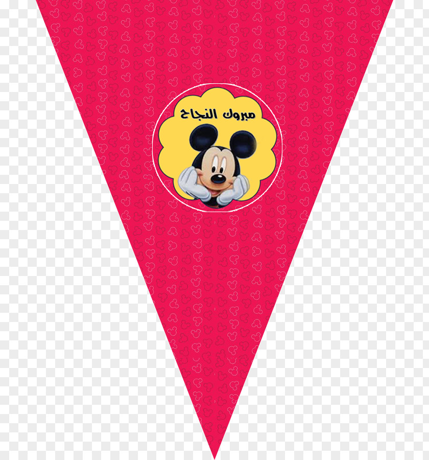 Mickey Mouse Line Triangle RED.M PNG