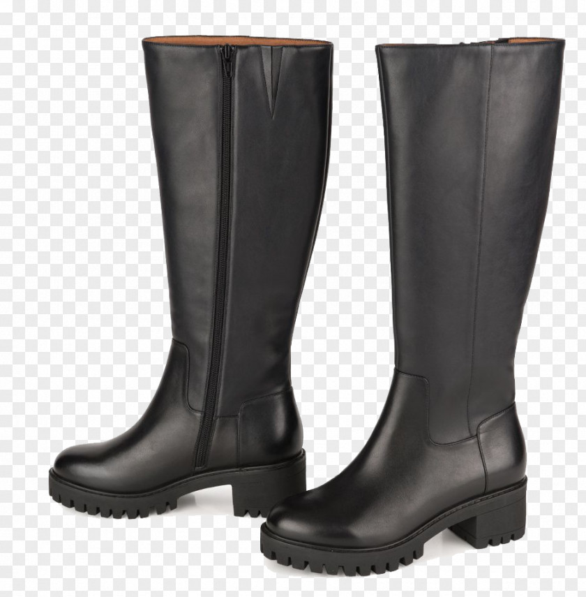 Black Women's Boots Riding Boot Motorcycle Shoe Woman PNG