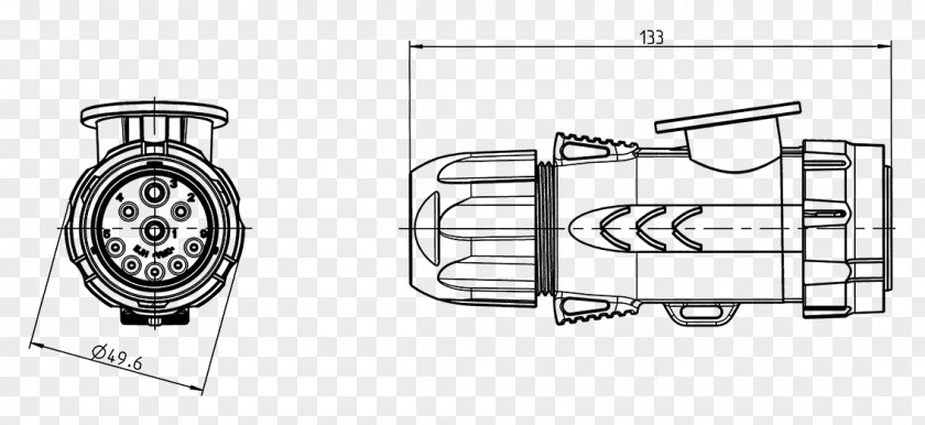 ISO 11783 Electrical Connector Agriculture Drawing PNG