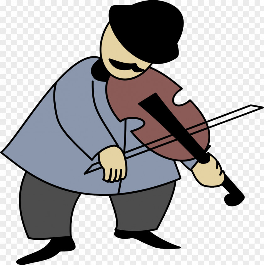 Cartoon Characters Playing The Violin Fiddle Clip Art PNG
