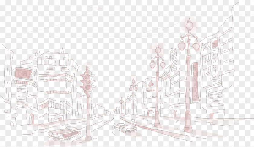 City Streets Sketch PNG