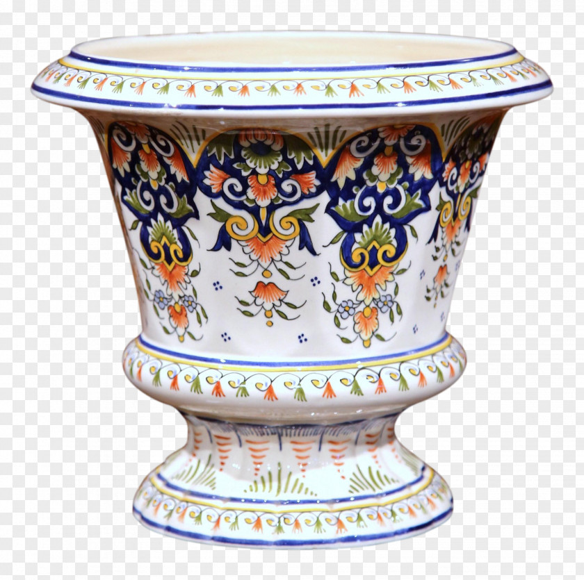 Hand-painted Flower Pot Vase Jardiniere Flowerpot Table Porcelain PNG