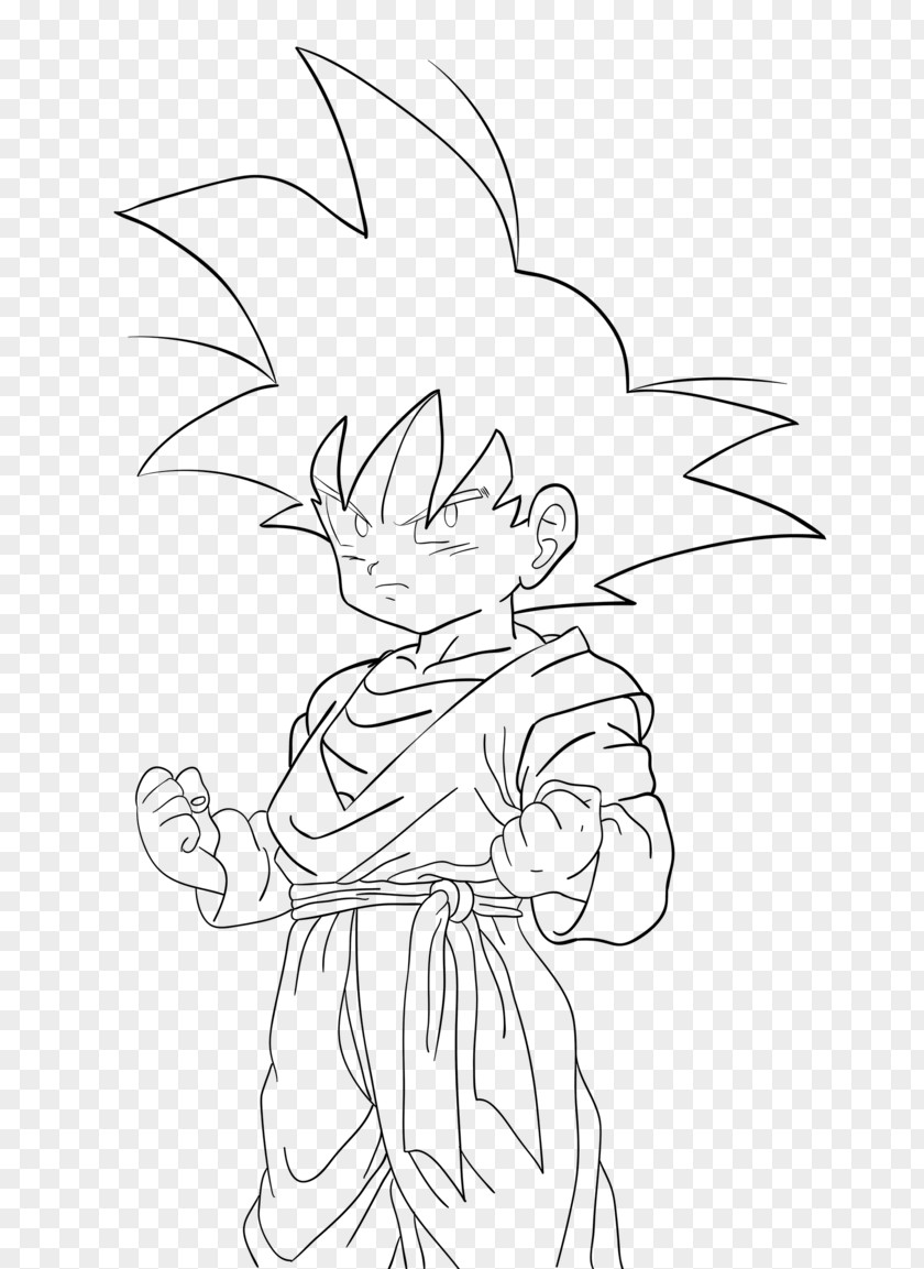 Color Explosion White Line Art Drawing Goten DeviantArt PNG