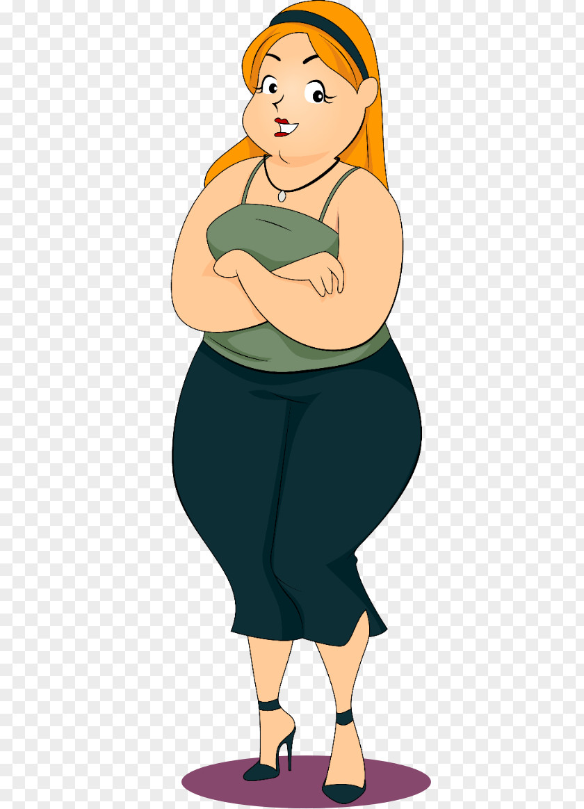 Fat Women Adipose Tissue Cartoon Obesity Illustration PNG