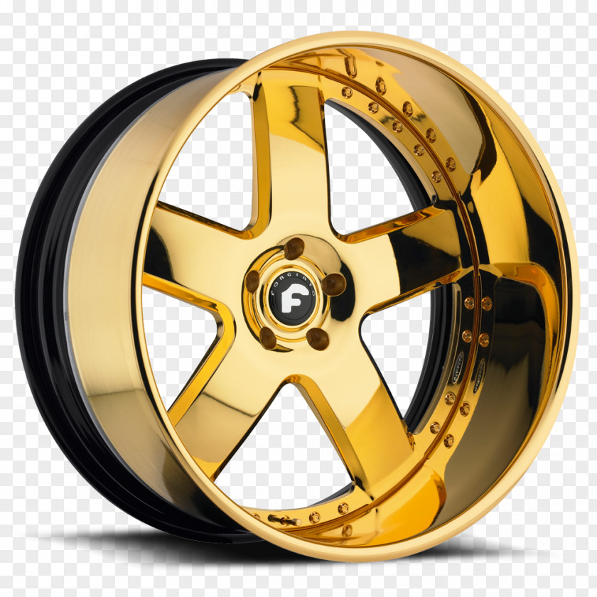 Gold Paint Car Forgiato Custom Wheel Rim PNG