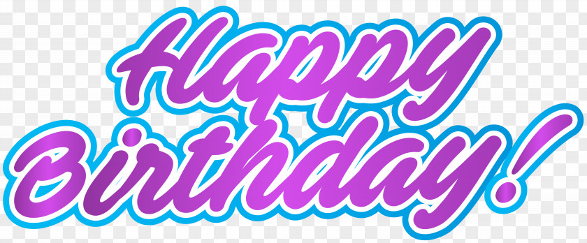 Happy Birthday Pink Blue Clip Art Image Cake Wish PNG