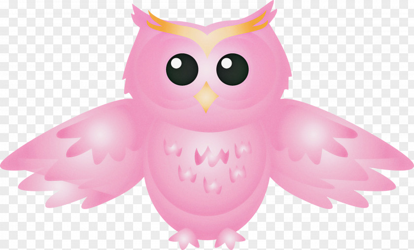 Owl Pink Bird White Of Prey PNG