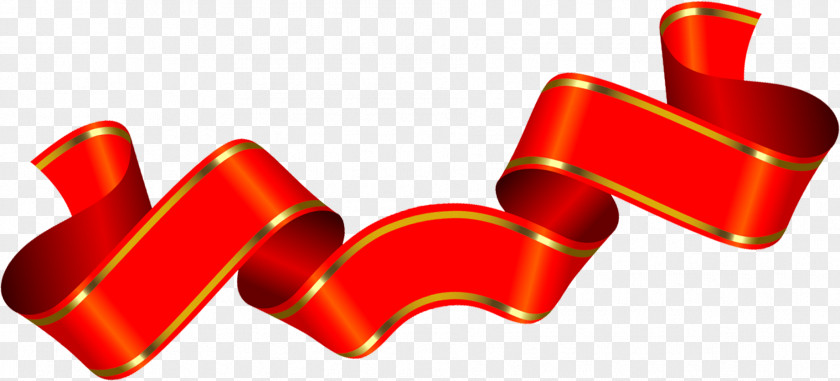 New Hand-painted Red Curly Ribbons Ribbon PNG
