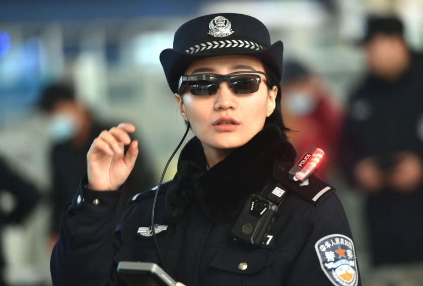 Police China Google Glass Officer Smartglasses Facial Recognition System PNG