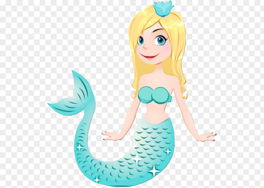 Turquoise Aqua Mermaid Cartoon PNG