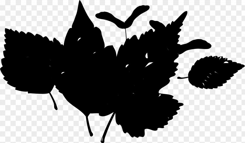 Black Leaf Silhouette Butterfly Black-and-white PNG
