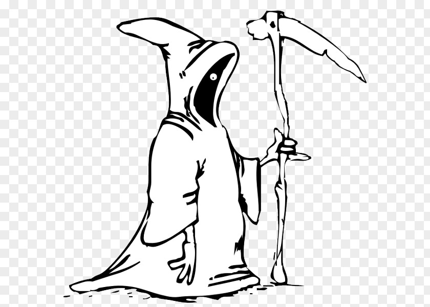 Grim Reaper Death Coloring Book Drawing Clip Art PNG