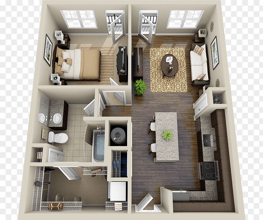 Apartment Bedroom House Plan Floor PNG