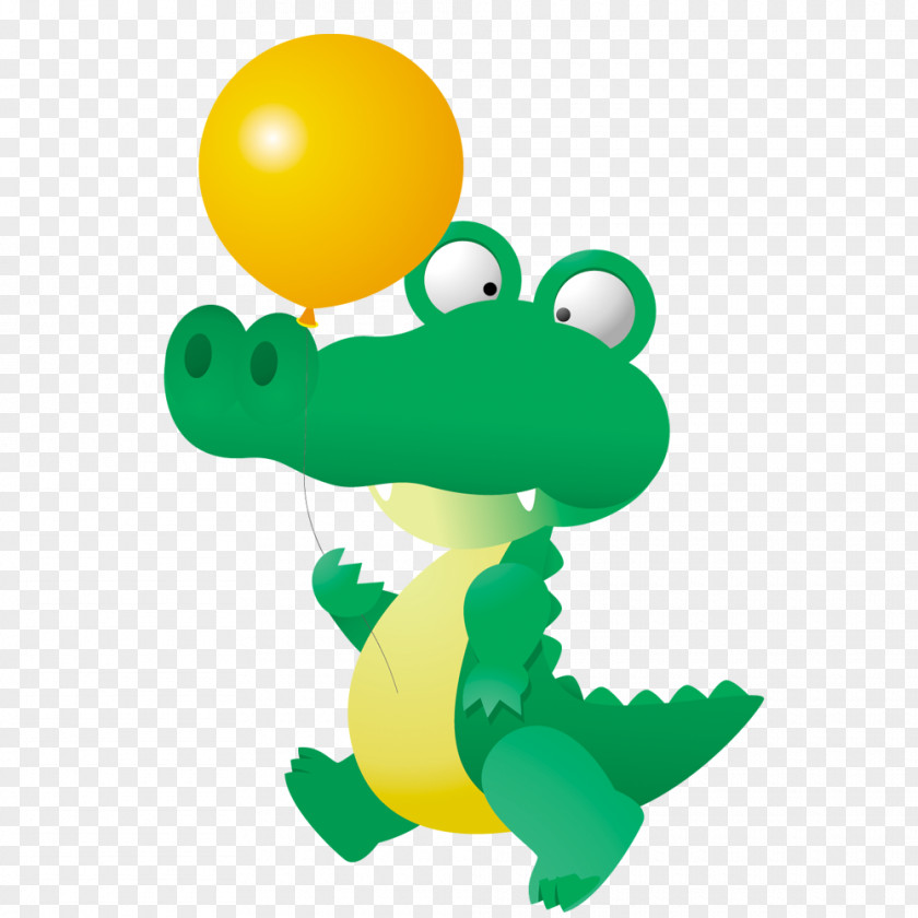 Decorative Green Alligators & Crocodiles Reptile Birthday PNG