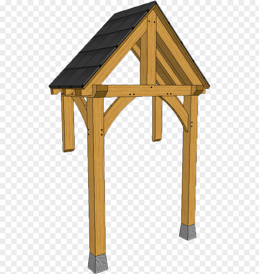 Design King Post Truss Porch Framing PNG