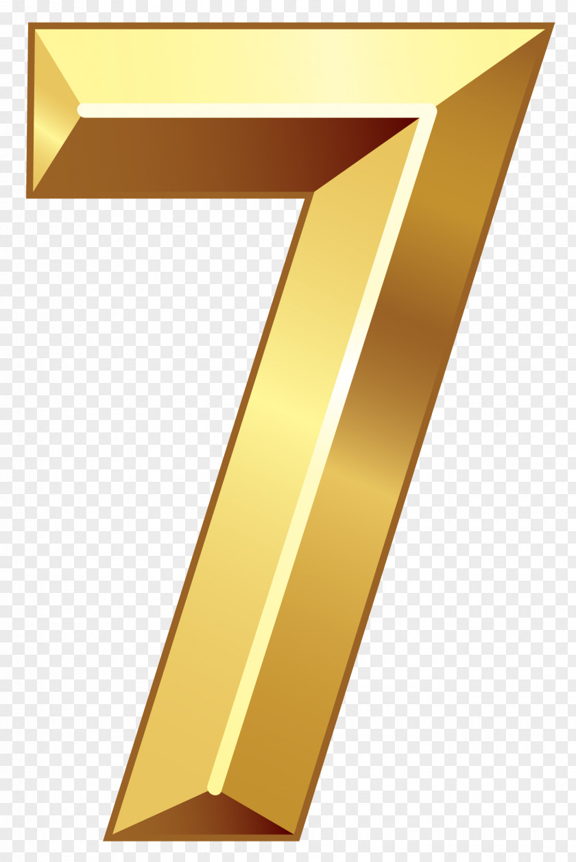 Gold Number Seven Clipart Image Line Triangle Yellow PNG