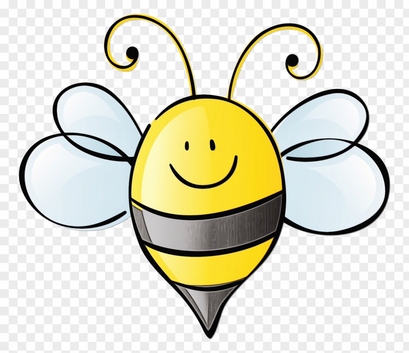 Pollinator Pleased Bee Cartoon PNG
