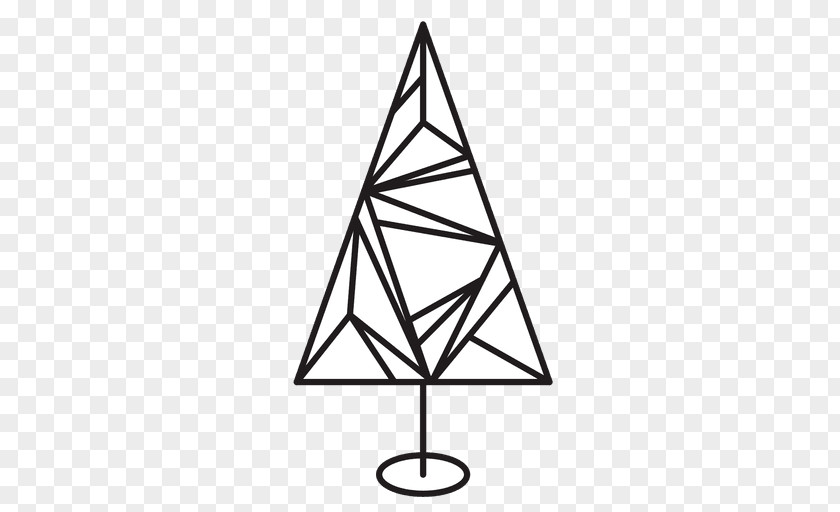 Christmas Tree Geometry Drawing PNG