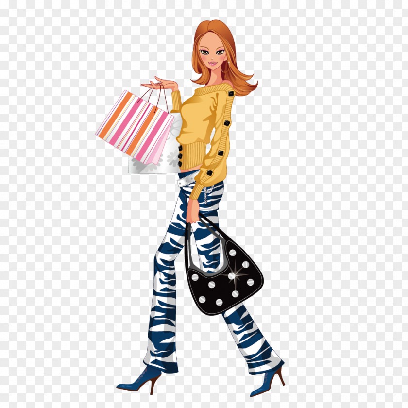 Yellow Jacket Camouflage Pants Fashion Women Online Shopping Stock Illustration Bag PNG