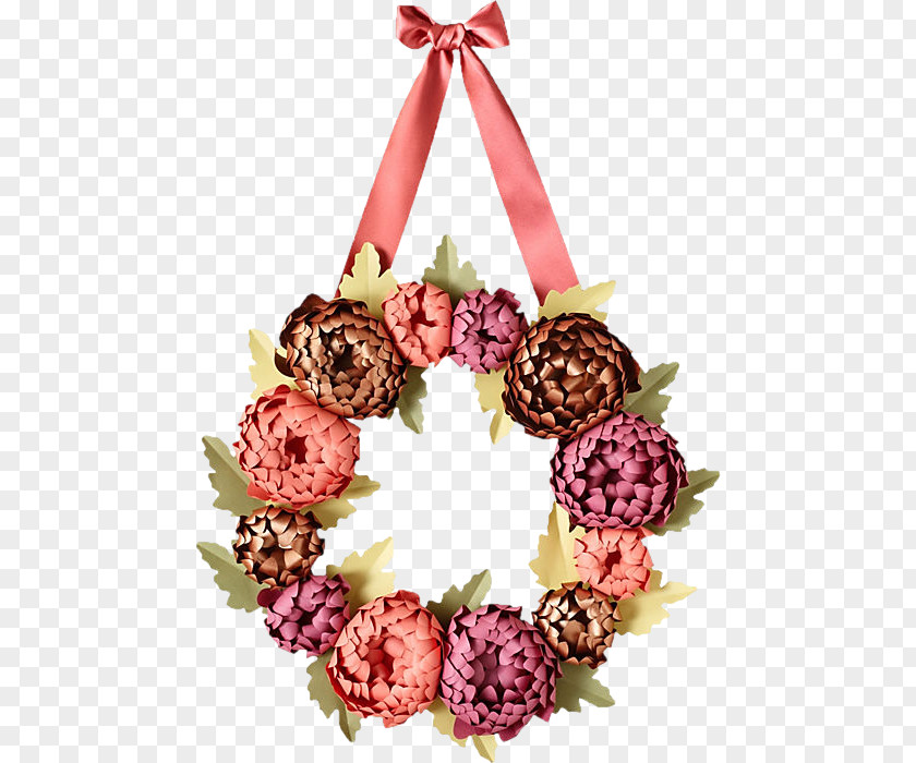 Flower Paper Wreath Recycling Ribbon PNG