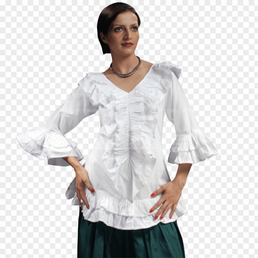 Ruffles Blouse Shoulder Sleeve Costume Outerwear PNG