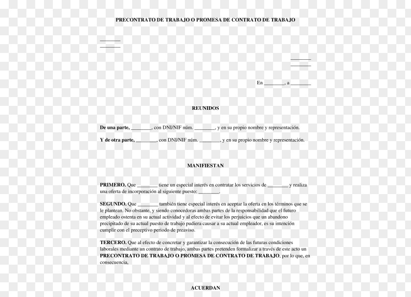 Sade Adu Aanneming Van Werk Labor Document El Precontrato De Trabajo Contract PNG