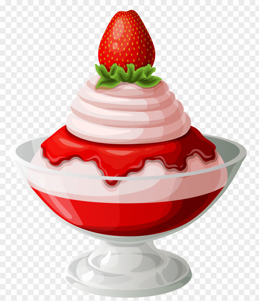 Strawberry Ice Cream Sundae Transparent Picture Cone PNG