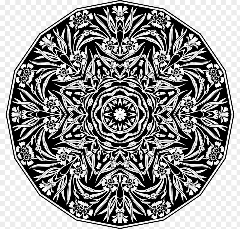 Black And White Ornament Pattern PNG