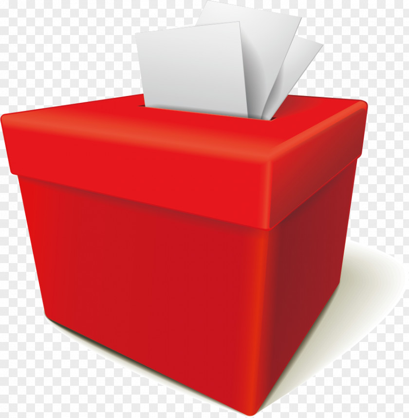 Red Ballot Box Voting PNG