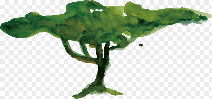 Watercolor Tree Design Painting PNG